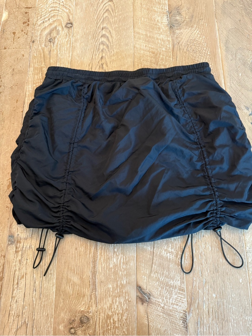 Black Drawstring Ruched Mini Skirt - Picture 7 of 7
